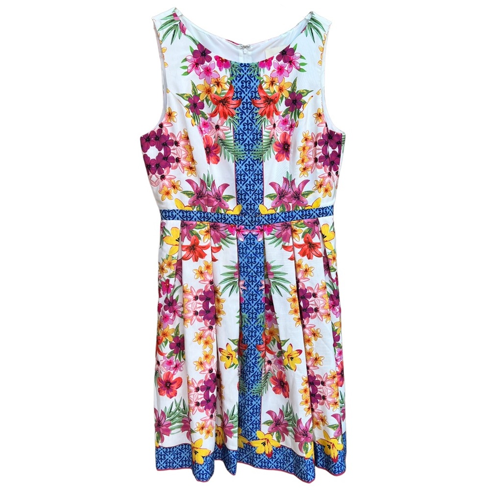ModCloth White Floral Mini Dress with Multicolor Accents